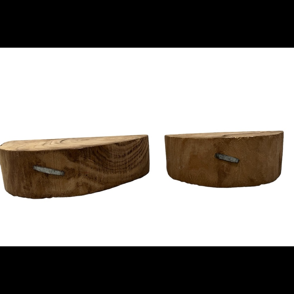 Set of wooden wall shelves